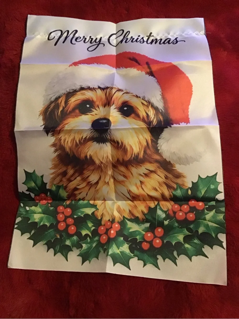 Holiday dog mini garden flag